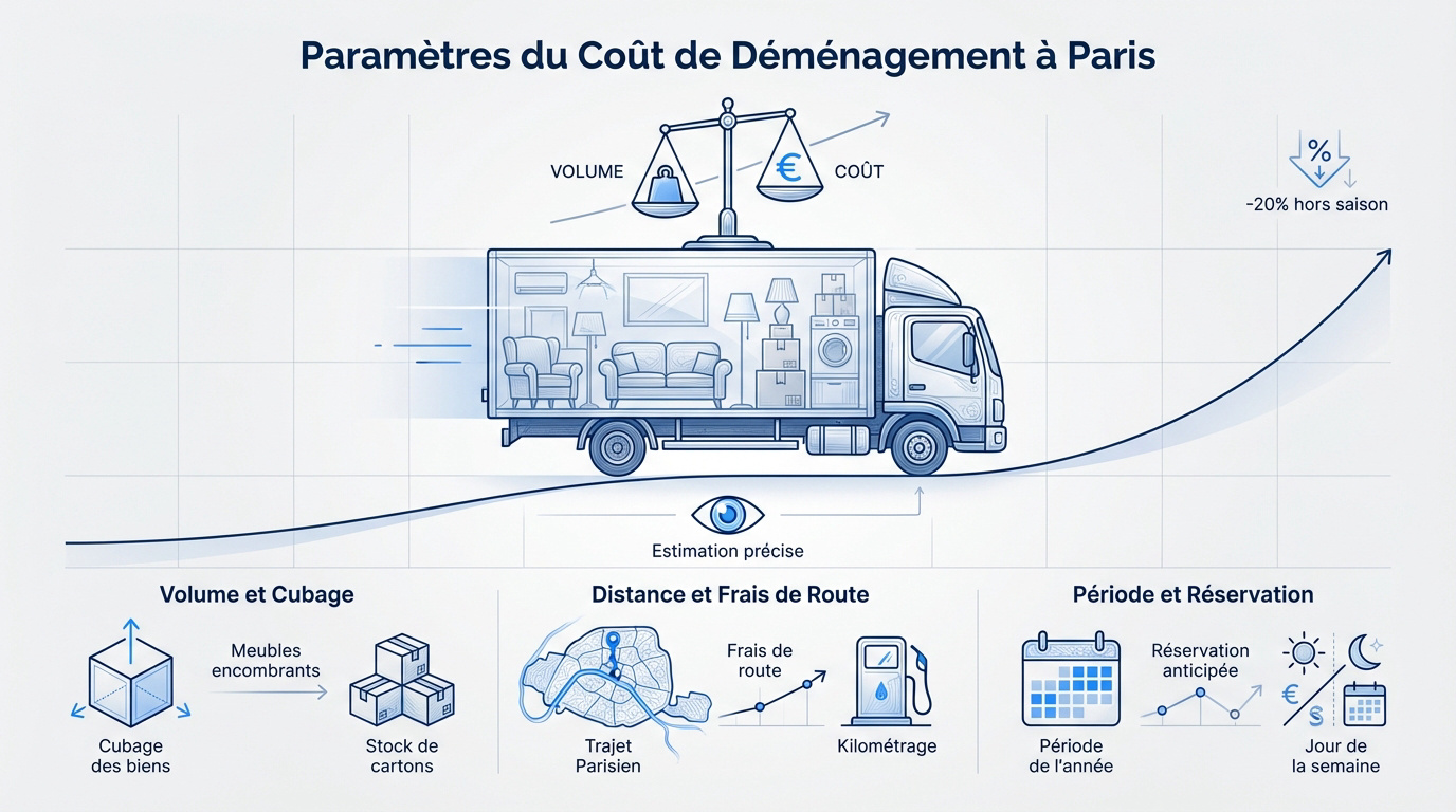 Estimation du volume et logistique pour un déménagement à Paris