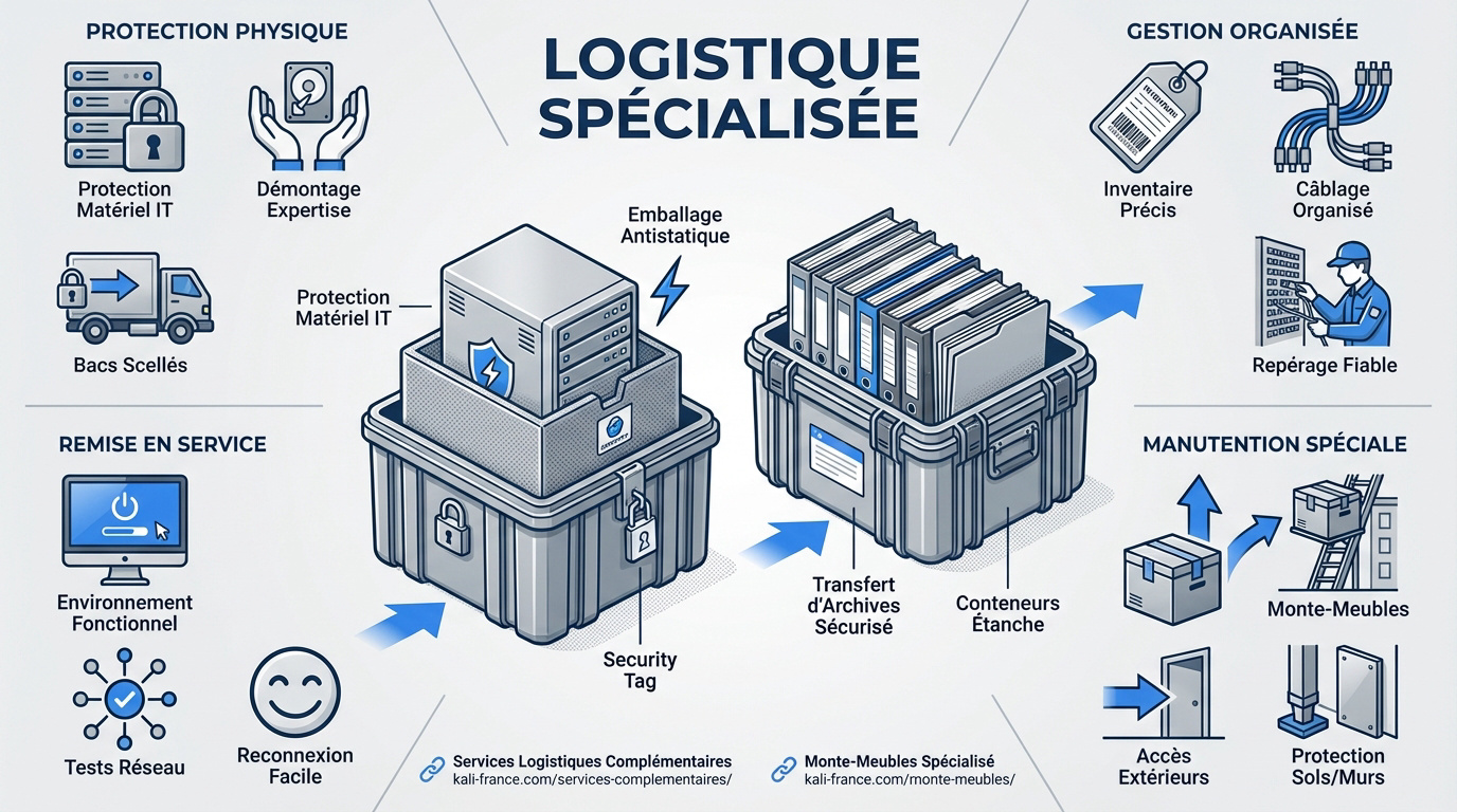 Logistique sécurisée pour le transfert de serveurs et archives à Paris