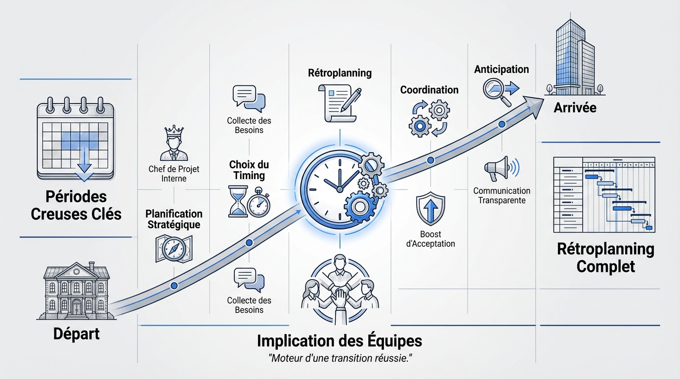 Parcours d'un projet de déménagement professionnel de la planification à l'installation