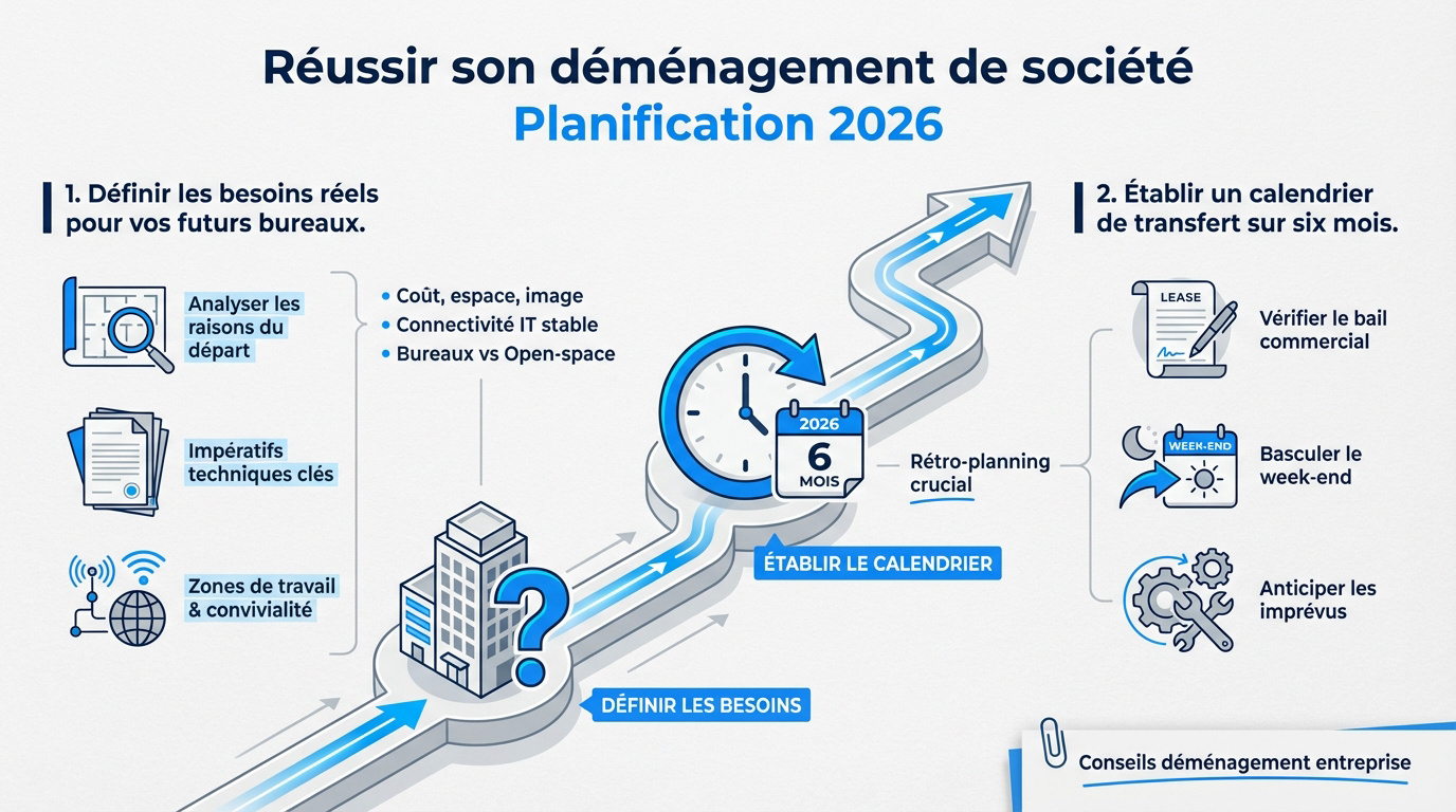 Planification stratégique d'un déménagement de société en 2026
