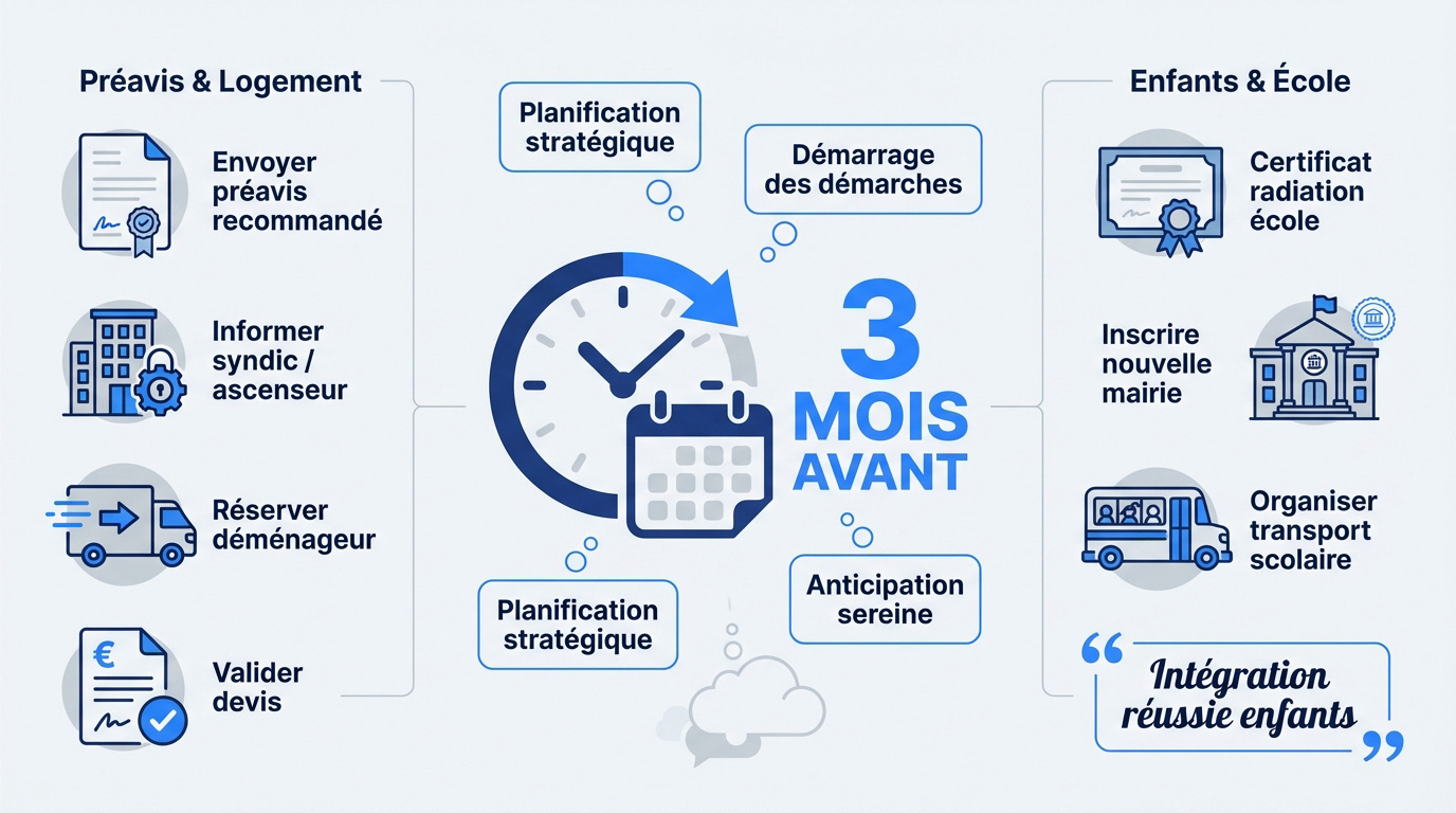 Checklist des démarches administratives trois mois avant un déménagement
