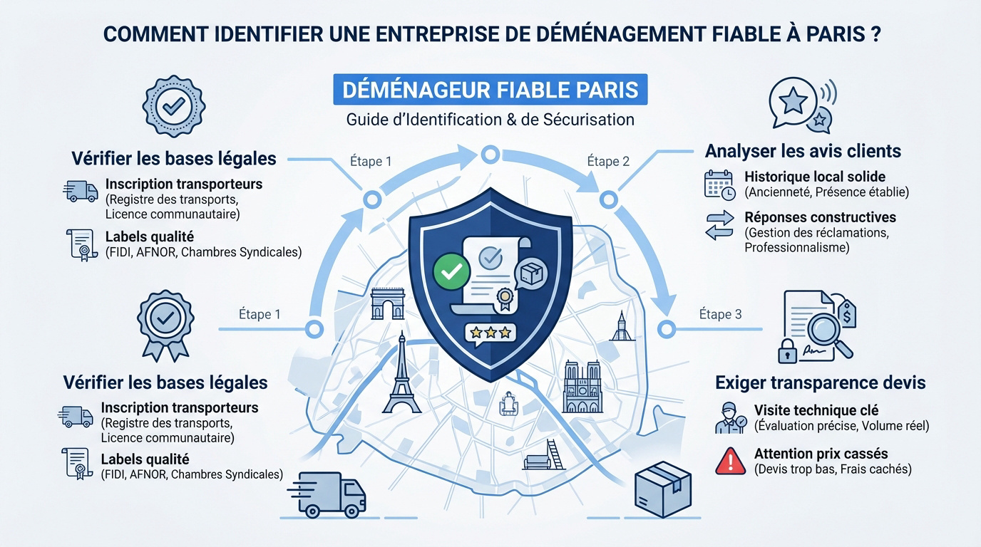 Vérification des critères de fiabilité d'un déménageur à Paris