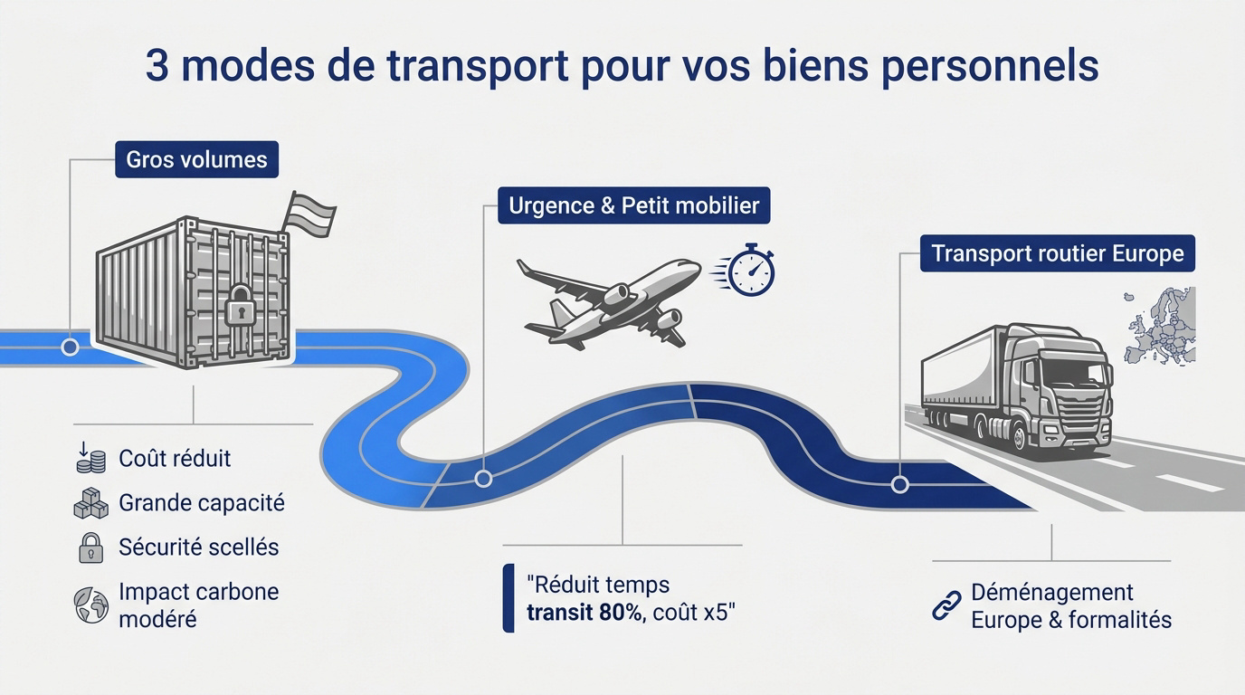Conteneurs de déménagement international sur un port de chargement